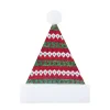SANTA HAT 15″ RED/GREEN CHENILLE KNIT W/ FAUX FUR BORDER (SIZE:M)