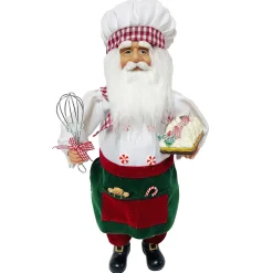 SANTA STANDING 16″ BAKER WHITE/RED