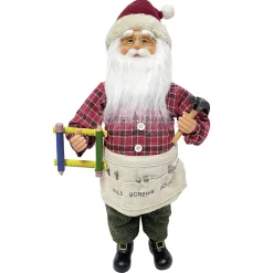 SANTA STANDING 16″ CARPENTER RED/CREAM/GREEN