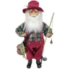 SANTA STANDING 16″ FISHING RED/GREEN