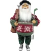 SANTA STANDING 16″ GOLFING RED/GREEN