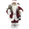 SANTA STANDING 18″ RED TRADITIONAL DLX W/ PLUSH TRIM