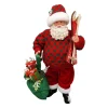 SANTA STANDING 11″ SKIING RED/GREEN