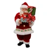 SANTA STANDING 11″ W/ GIFTS RED/GREEN/WHITE