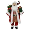 SANTA STANDING 48″ W/ SACK RED/GREEN/GOLD