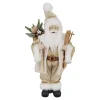 SANTA STANDING 24″ W/ SKIS & GIFT SACK IVORY /GOLD