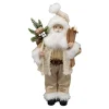 SANTA STANDING 18″ W/ SKIS & GIFT SACK IVORY/GOLD