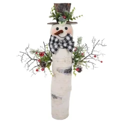 SNOWMAN BIRCH LOOK 12″X4″X20″ BLACK HAT
