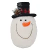 SNOWMAN IN PLAID/ HEAD 9″ BLACK HAT W/ RED/ BLACK RIBBON
