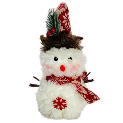 SNOWMAN STANDING PLUSH NATURAL/WHITE 10″ W/ SCARF, HAT & TWIGS