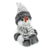 SNOWMAN WHITE/GRAY 10.5″ FUR HAT & SCARF