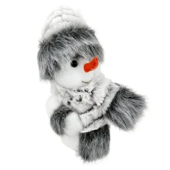 SNOWMAN WHITE/GRAY 8″ FUR HAT & SCARF