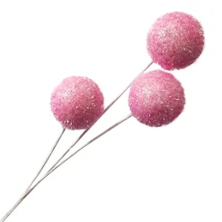 SPRAY BALLS 24″ PINK ICED FLAKES/GLITTER