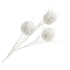 SPRAY BALLS 34.5″ WHITE FUR/WITH SILVER SNOWFLAKE