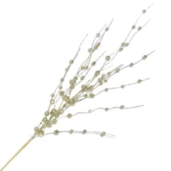 SPRAY BERRIES ON TWIGS 32″ CHAMPAGNE GLITTER