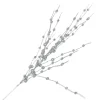 SPRAY BERRIES ON TWIGS 32″ SILVER GLITTER