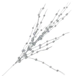 SPRAY BERRIES ON TWIGS 32″ SILVER GLITTER