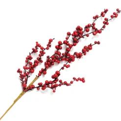 SPRAY BERRY 24″ RED CLUSTERED BERRY