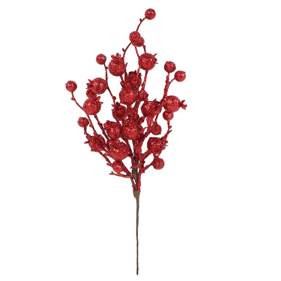 SPRAY BERRY 12″ RED GLITTER