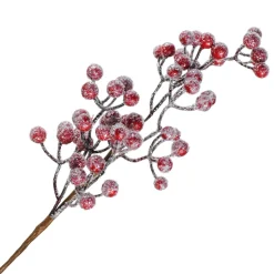 SPRAY BERRY 15″ RED W/ ICE GLITTER