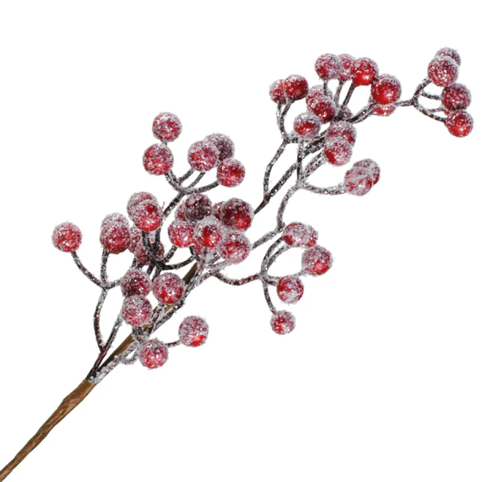 SPRAY BERRY 15″ RED W/ ICE GLITTER