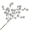 SPRAY BERRY 15″ SILVER GLITTER