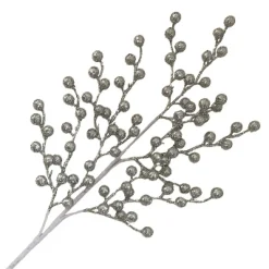 SPRAY BERRY 25.5″ SILVER GLITTER