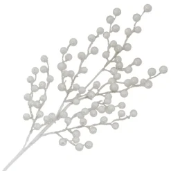 SPRAY BERRY 25.5″ WHITE GLITTER