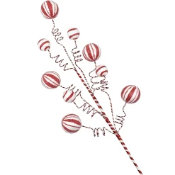 SPRAY CANDY CANE BALLS 26″ ASSORTED RED/WHITE