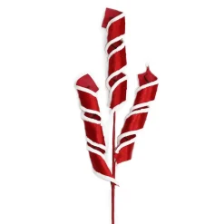 SPRAY CANDY CANE SWIRL RIBBON 26.3″ X3 RED W/WHITE EDGE