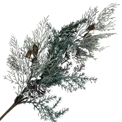 SPRAY CEDAR FROSTED 31.5: MIXED PINE/ PINE CONES