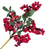 SPRAY CLUSTER MINI BERRY W/ GREENERY 14″ SHINY RED/BLACK