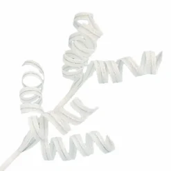 SPRAY CURL RIBBON 20″ X 6 WHITE GLITTER