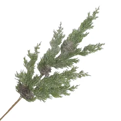 SPRAY CYPRESS 22″ PE PINE W/ CONES ICED