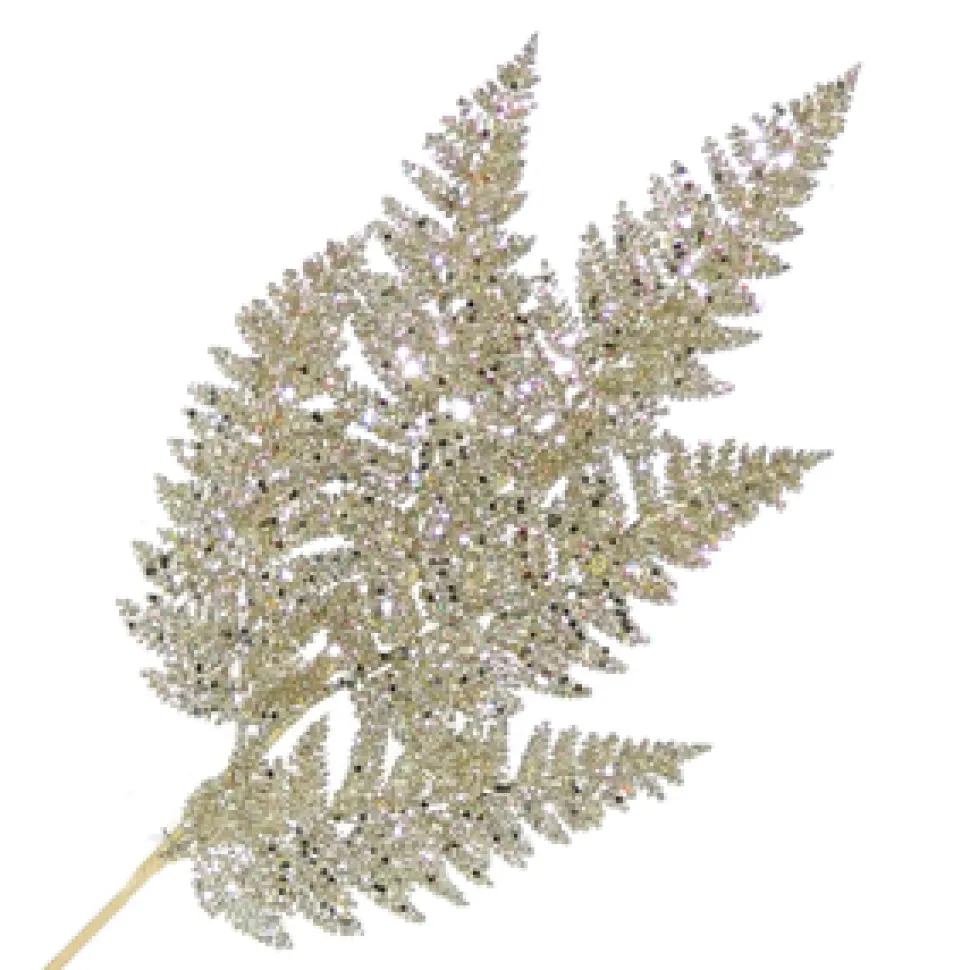 SPRAY FERN LEAVES 24″ CHAMPAGNE GLITTER