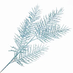 SPRAY FERN LEAVES 31.5″ ICE BLUE GLITTER