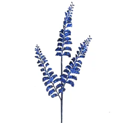 SPRAY FERN LEAVES 34″ MIDNIGHT BLUE GLITTER