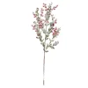 SPRAY FLOCKED LEAVES 27.5″ RED BERRY