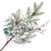 SPRAY FROSTED MIXED GREENERY 30″ GREEN/WHITE W/ CONE, TWIGS & BERRIES