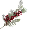SPRAY FROSTED PINE 20″ RED BERRY W/ GREENS & CONE