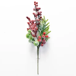 SPRAY FROSTED PINE 16″ RED BERRY W/ CEDAR