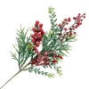 SPRAY FROSTED PINE 24″ RED BERRIES MIXED LEAVES