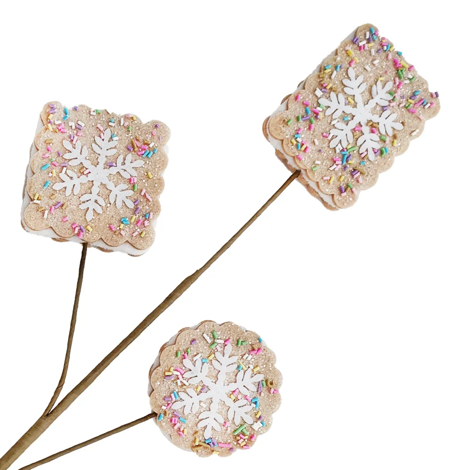 SPRAY GINGERBREAD COOKIES 18″ X3 BROWN W/MULTI SPRINKLES