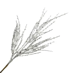 SPRAY GRASS LEAVES 16″ SILVER 16″ GLITTER