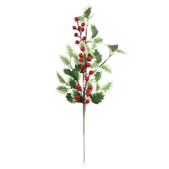 SPRAY GRN HOLLY 16″ RED BERRIES