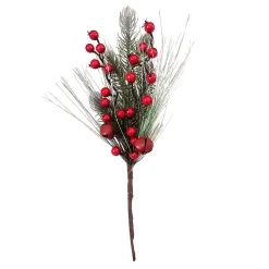 SPRAY GRN PINE 14″ RED BERRY & LONG NEEDLE