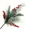 SPRAY GRN PINE 18″ RED BERRY , MIXED GREENERY & CONE