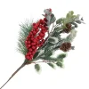 SPRAY GRN PINE 12″ RED BERRY MIXED GREENERY & CONES