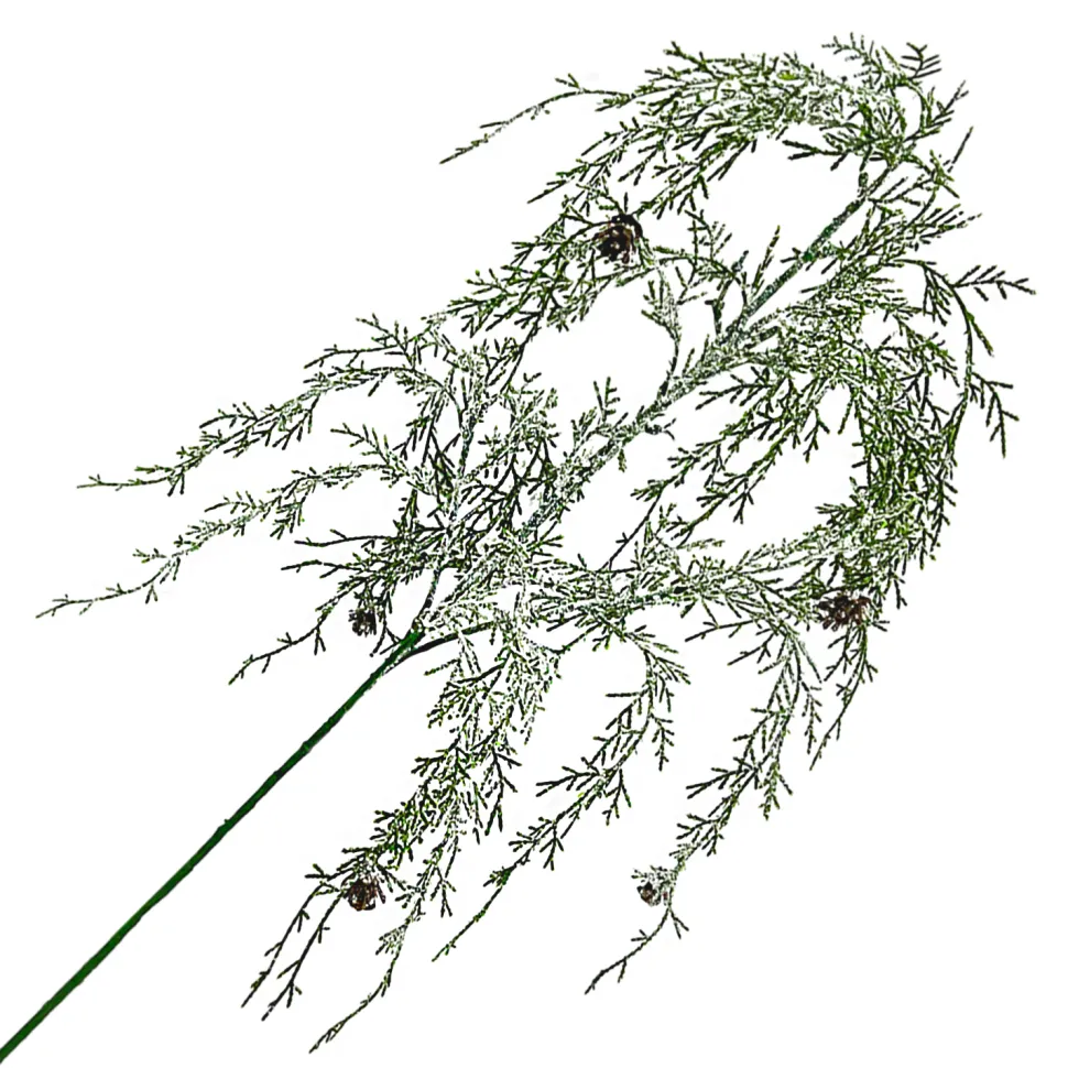 SPRAY HANGING CEDAR 34″ GREEN FROSTED/GLITTER