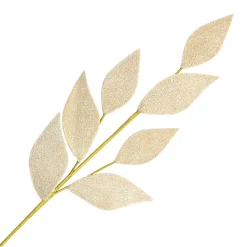 SPRAY LEAVES 34″ ROSE PINK GLITTER FEATHER LEAVES